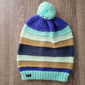 Women's Striped Burton Winter Hat With Pom